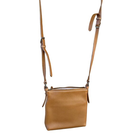 Dooney & Bourke Dillen Brown Tan Leather Crossbody , Messenger Bag - Picture 3 of 9